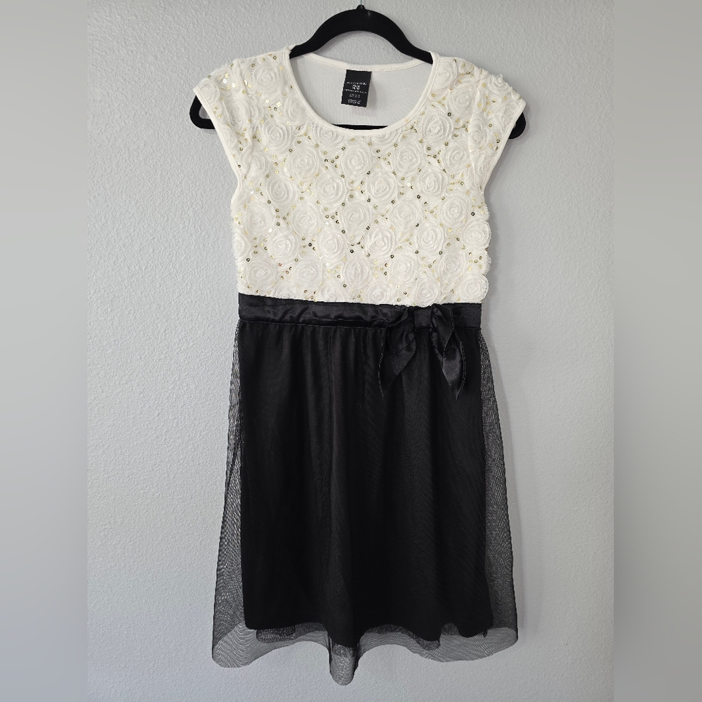 George Black and Cream Floral Kids Dress